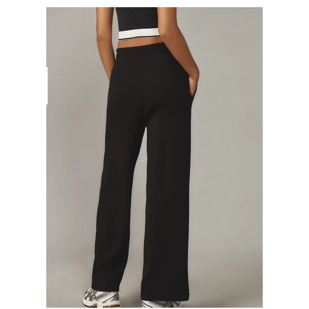 NWT Varley The Wide Leg 30" DoubleSoft knit Pants XL Black loungewear Athleisure